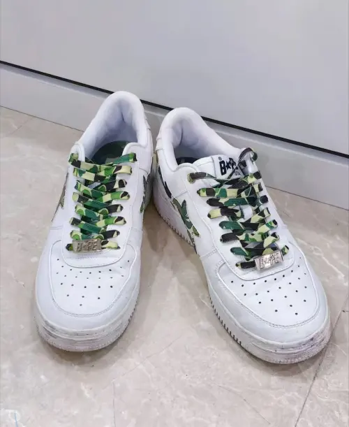 A Bathing Ape Bape Sta Low White Green Camouflage 1H20-191-045 review 