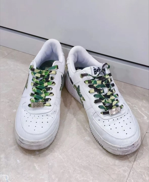 A Bathing Ape Bape Sta Low White Green Camouflage 1H20-191-045 review 