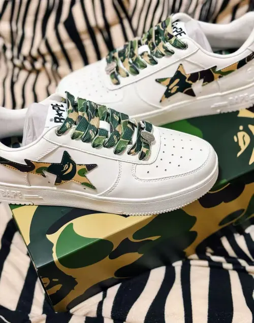 A Bathing Ape Bape Sta Low White Green Camouflage 1H20-191-045 review 