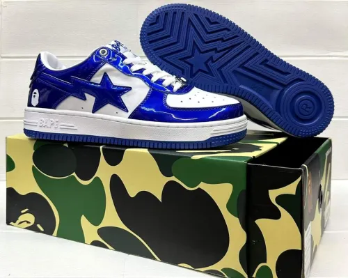 A Bathing Ape Bape Sta Patent Leather White Blue (2023)  1170-191-022  review 