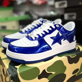 A Bathing Ape Bape Sta Patent Leather White Blue (2023)  1170-191-022  review A B