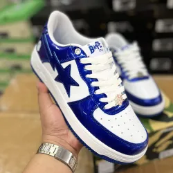 A Bathing Ape Bape Sta Patent Leather White Blue (2023)  1170-191-022  review eryl