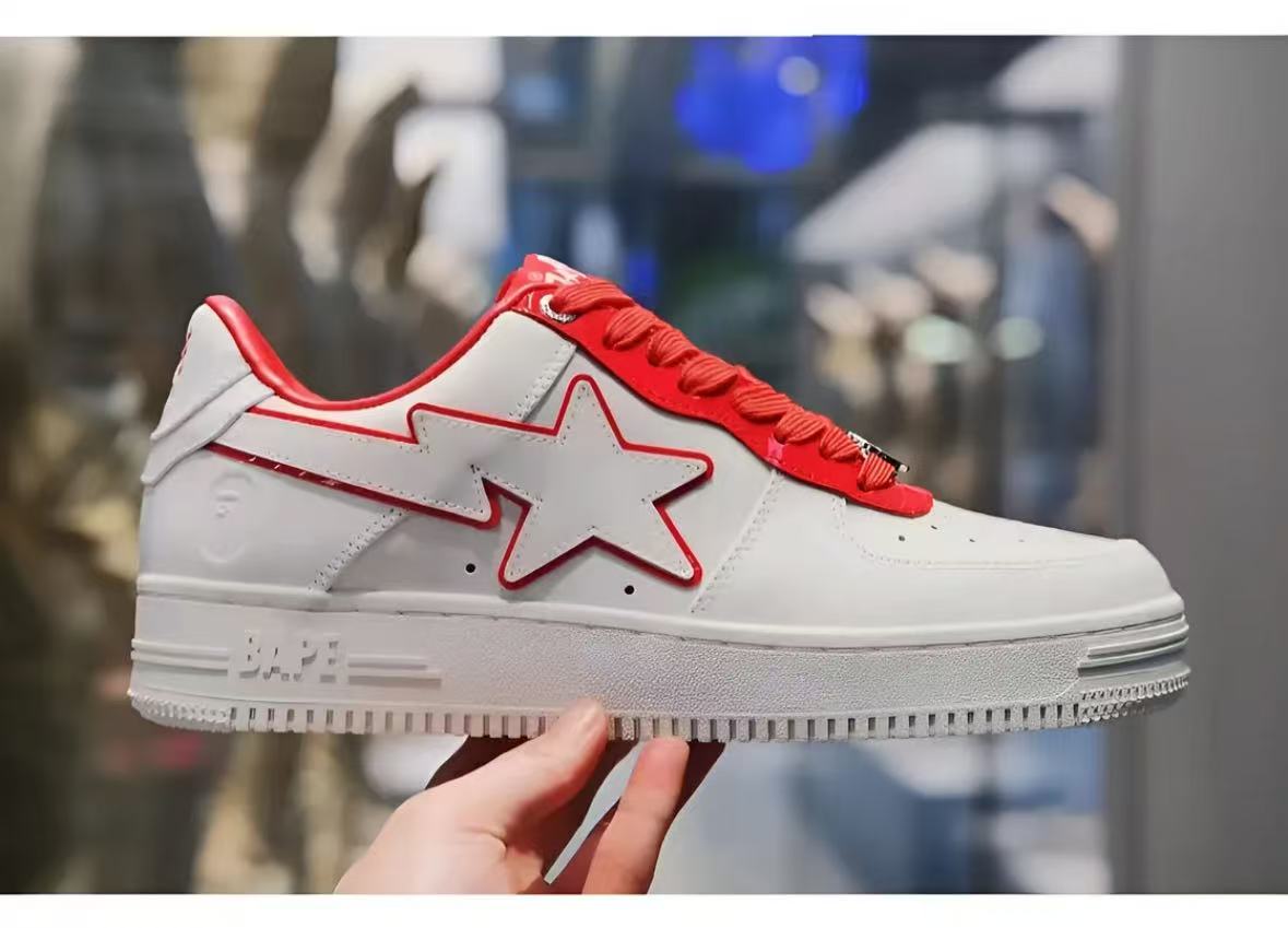 A Bathing Ape Bape Sta Patent Leather White Red  1J30-291-017 review 1J3