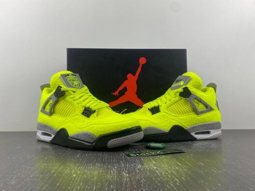  Tagz x Air jordan 4 Plush Fluorescent Yellow DV6773-700 review 