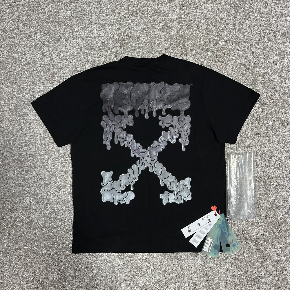 OW Melting Arrow Printed Short Sleeve Black and Gray review hjkh