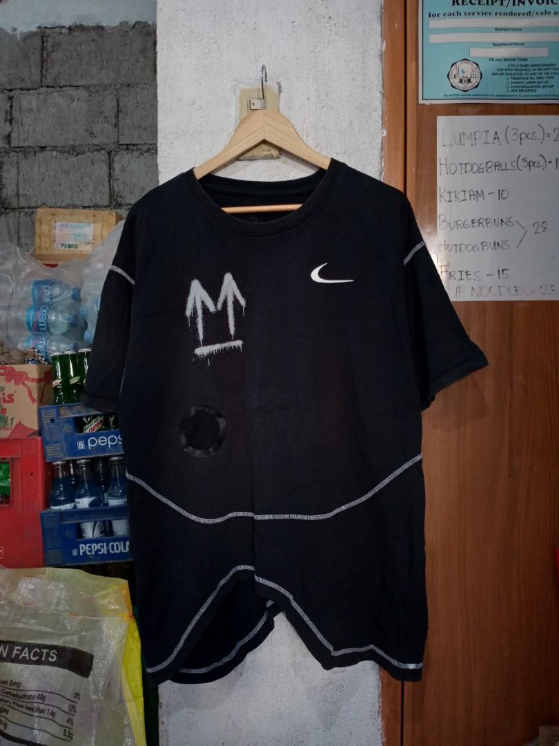 Nike co-branded OW irregular short sleeve black review hkmj