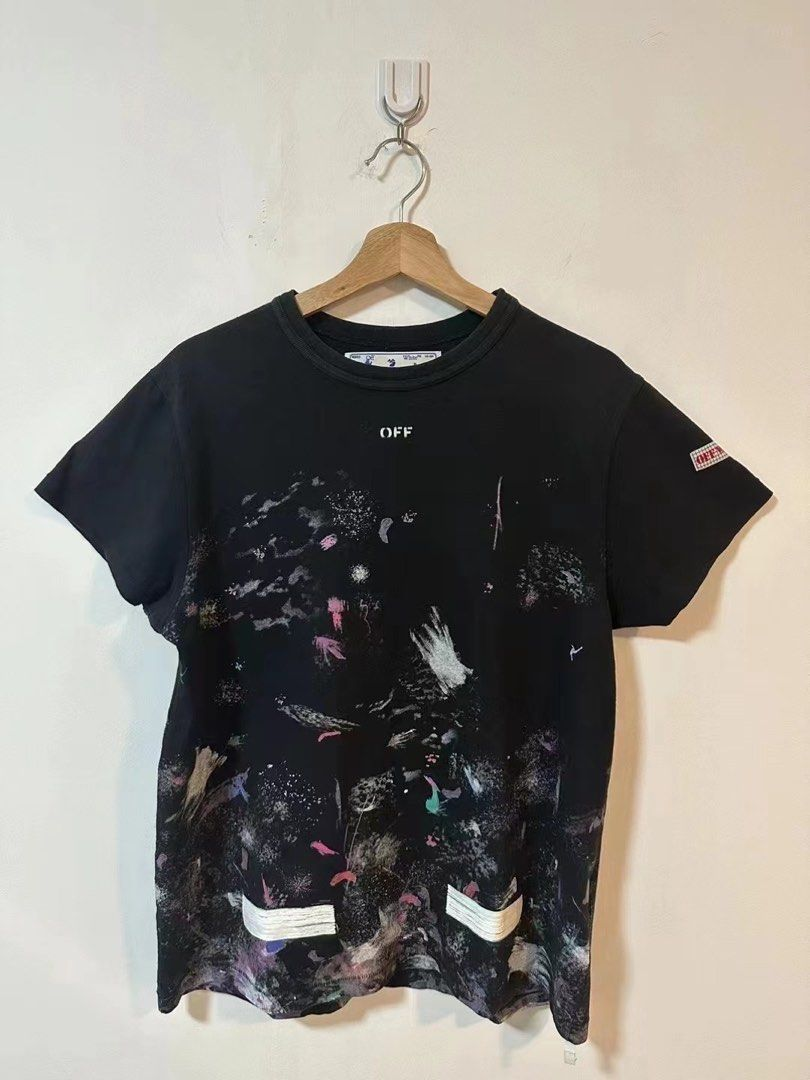 OW Starry Sky Fireworks Ink Arrow Short Sleeve Black review hjnh