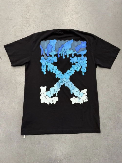 OW Melting Arrow Printed Short Sleeve Black Blue review 