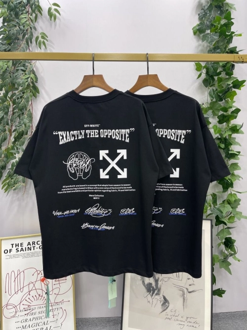 OW embroidered logo arrow slogan short sleeve black review 