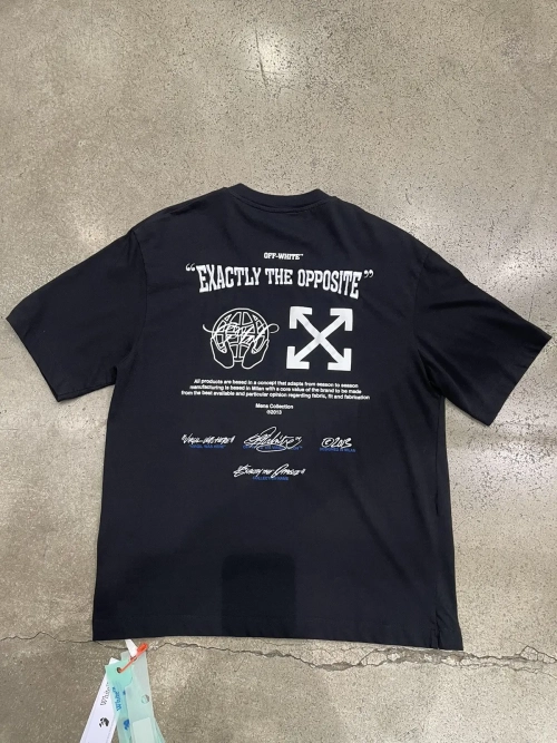 OW embroidered logo arrow slogan short sleeve black review 