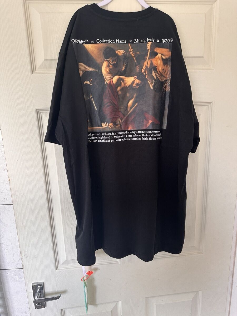 OW Classical Religious Oil Painting Short Sleeve Black review gjnh