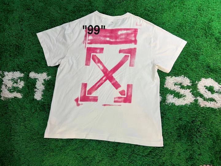 OW Graffiti Pink Arrow Short Sleeve White review uikh