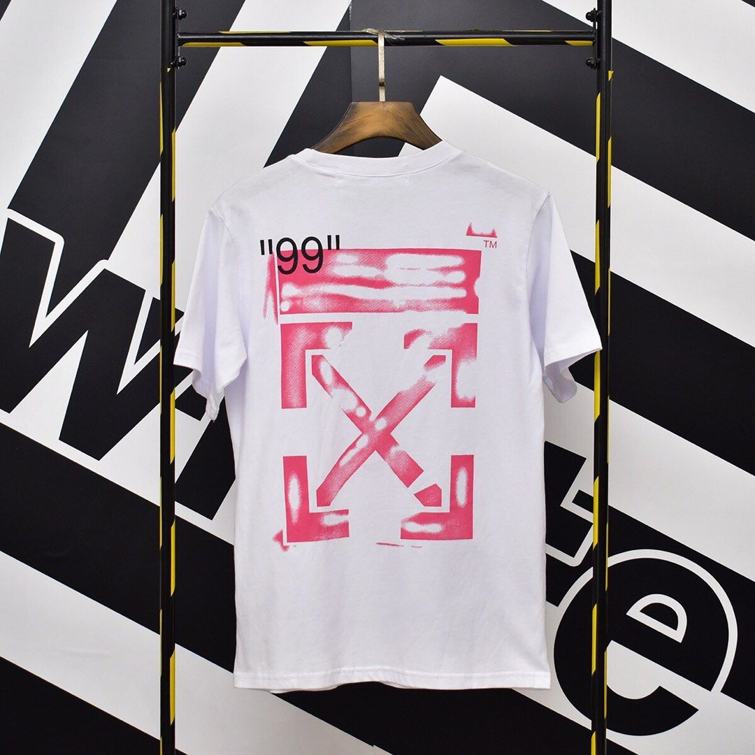 OW Graffiti Pink Arrow Short Sleeve White review hgkj