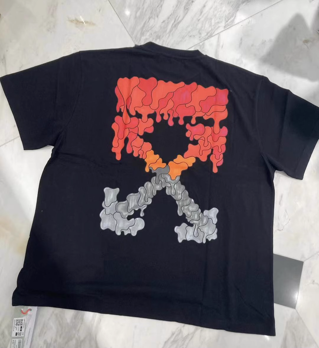 OW red and gray dissolving gradient short sleeves review ghgfh