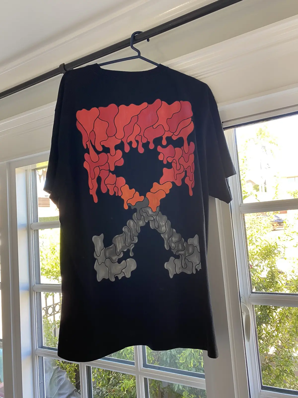 OW red and gray dissolving gradient short sleeves review fd