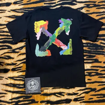 OW environmentally friendly ink hand-painted colorful graffiti short sleeve black review dfhg