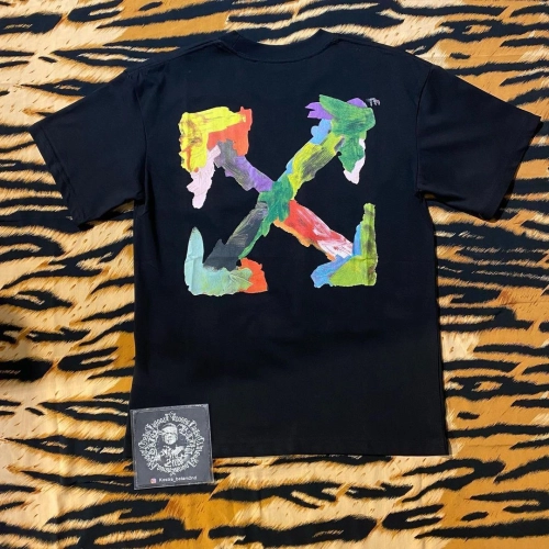 OW environmentally friendly ink hand-painted colorful graffiti short sleeve black review 