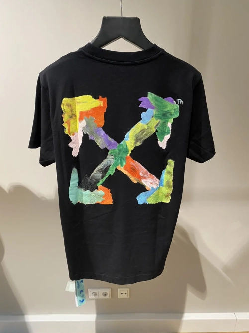 OW environmentally friendly ink hand-painted colorful graffiti short sleeve black review 