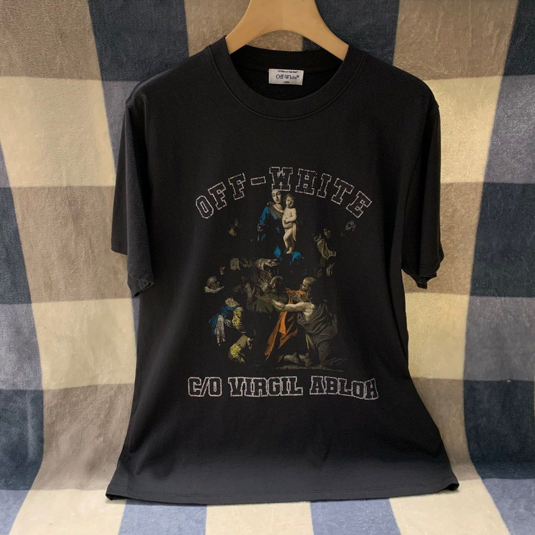 OW washed short-sleeved shirt with hymn and Madonna print on chest review fgjhg