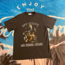 OW washed short-sleeved shirt with hymn and Madonna print on chest review dfhbg