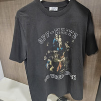 OW washed short-sleeved shirt with hymn and Madonna print on chest review dfhg