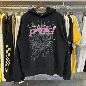 Sp5der P*NK Hoodie Black review dfv