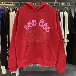 Sp5der Worldwide Red Angel Number 555 Hoodie Red review fsg