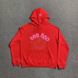 Sp5der Worldwide Red Angel Number 555 Hoodie Red review dhbgf