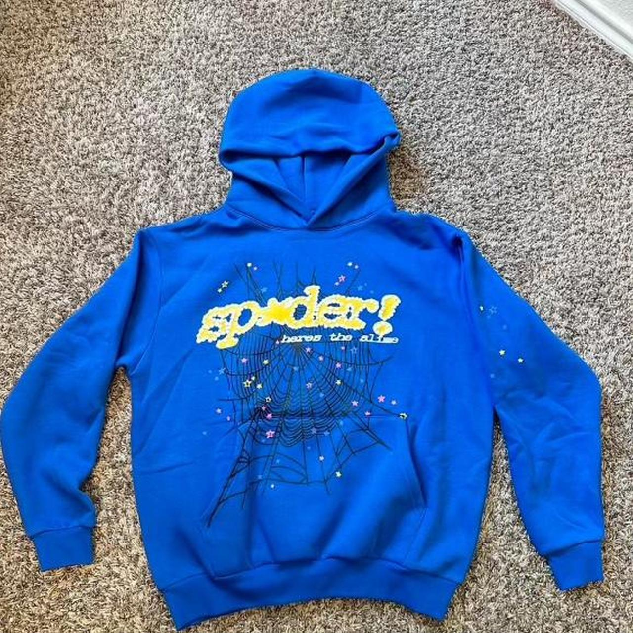 Sp5der Web Print Gothic Hoodie TC Blue review fdgf