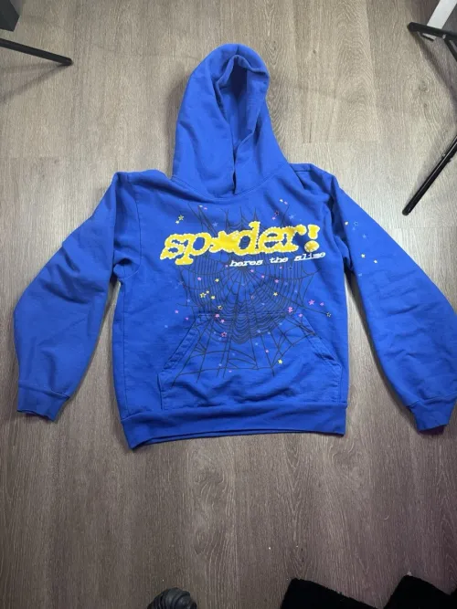 Sp5der Web Print Gothic Hoodie TC Blue review 