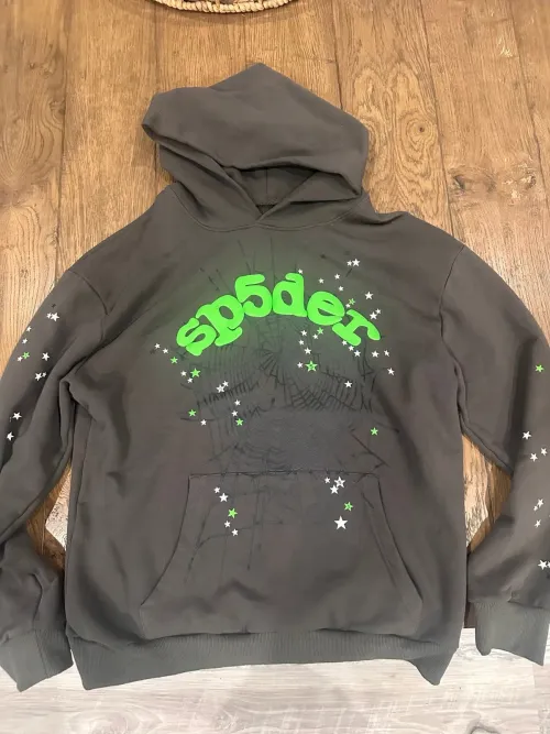 Sp5der Wait Web Hoodie Slate Grey review 