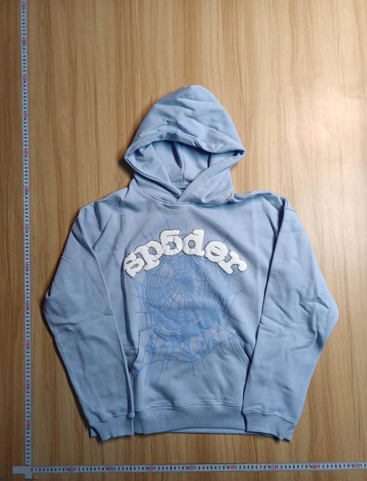 Sp5der Web Print Gothic Hoodie Sky Blue review fghv