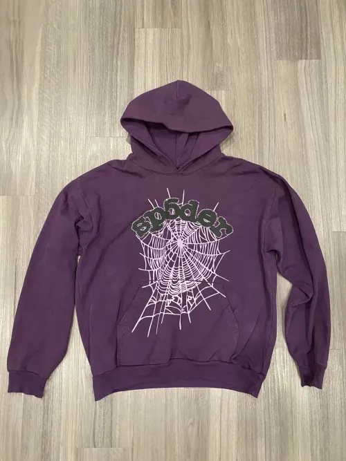 Sp5der Web Print Gothic Punk Purple Hoodie review 