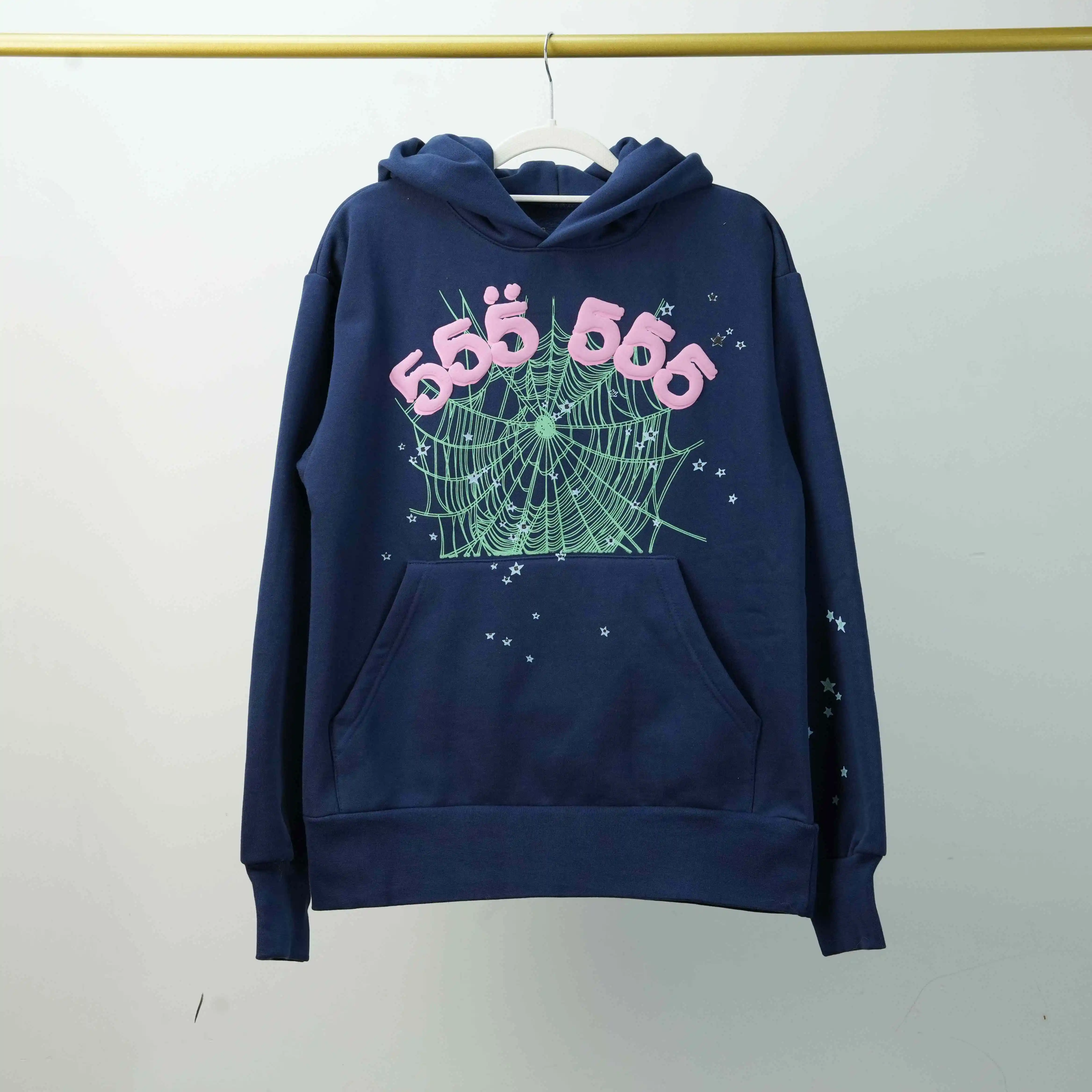 Spider Worldwide 555 Angel Number Hoodie Navy Blue review dgfv