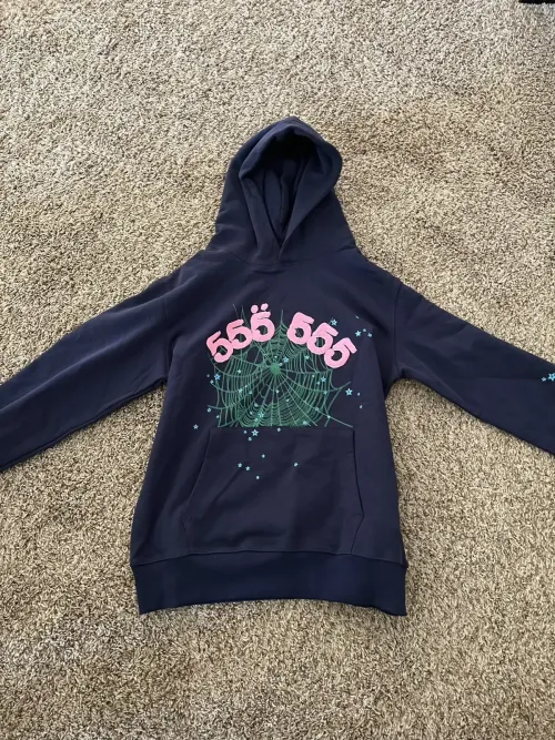 Spider Worldwide 555 Angel Number Hoodie Navy Blue review 
