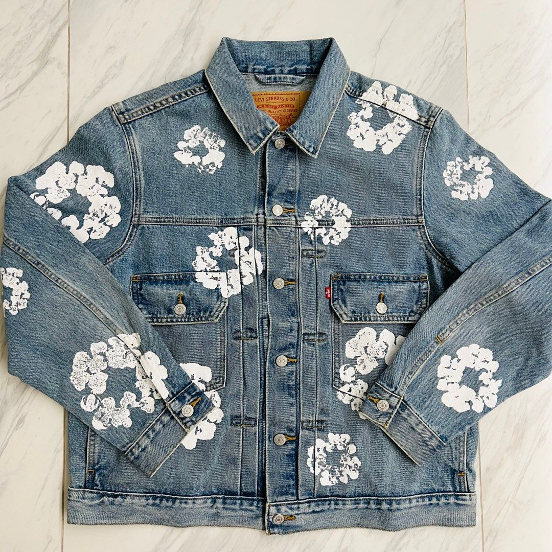 OBO Denim Tears Type - 2 All Over Wreath Light Wash Jacket review fg