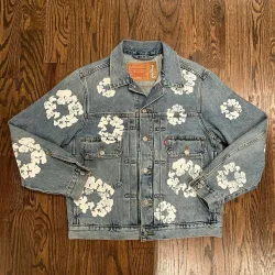 OBO Denim Tears Type - 2 All Over Wreath Light Wash Jacket review fdhg