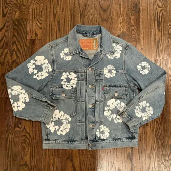 OBO Denim Tears Type - 2 All Over Wreath Light Wash Jacket review fdhg