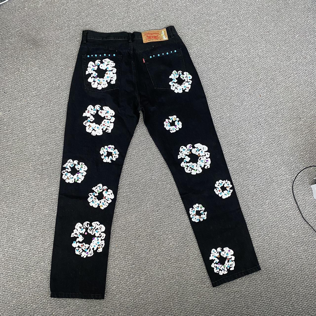 Denim Tears x Levi's 501 Cotton Rhinestone Wreath Jeans - Lowest Ask review fgbv