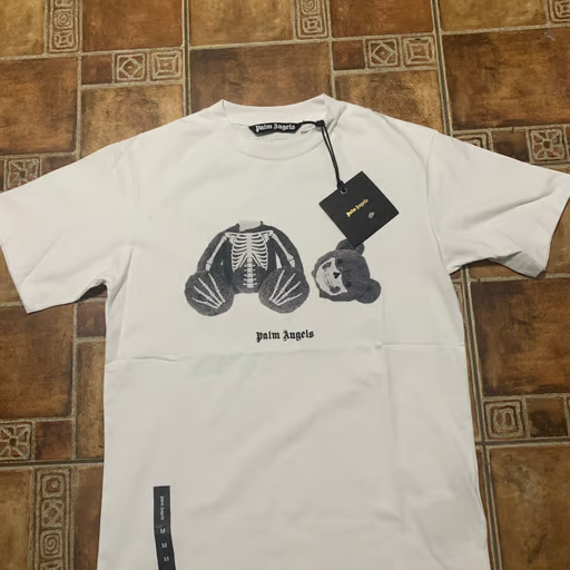 Palm Angels Transparent Broken Head Bear Print Short Sleeve White review fdgbf
