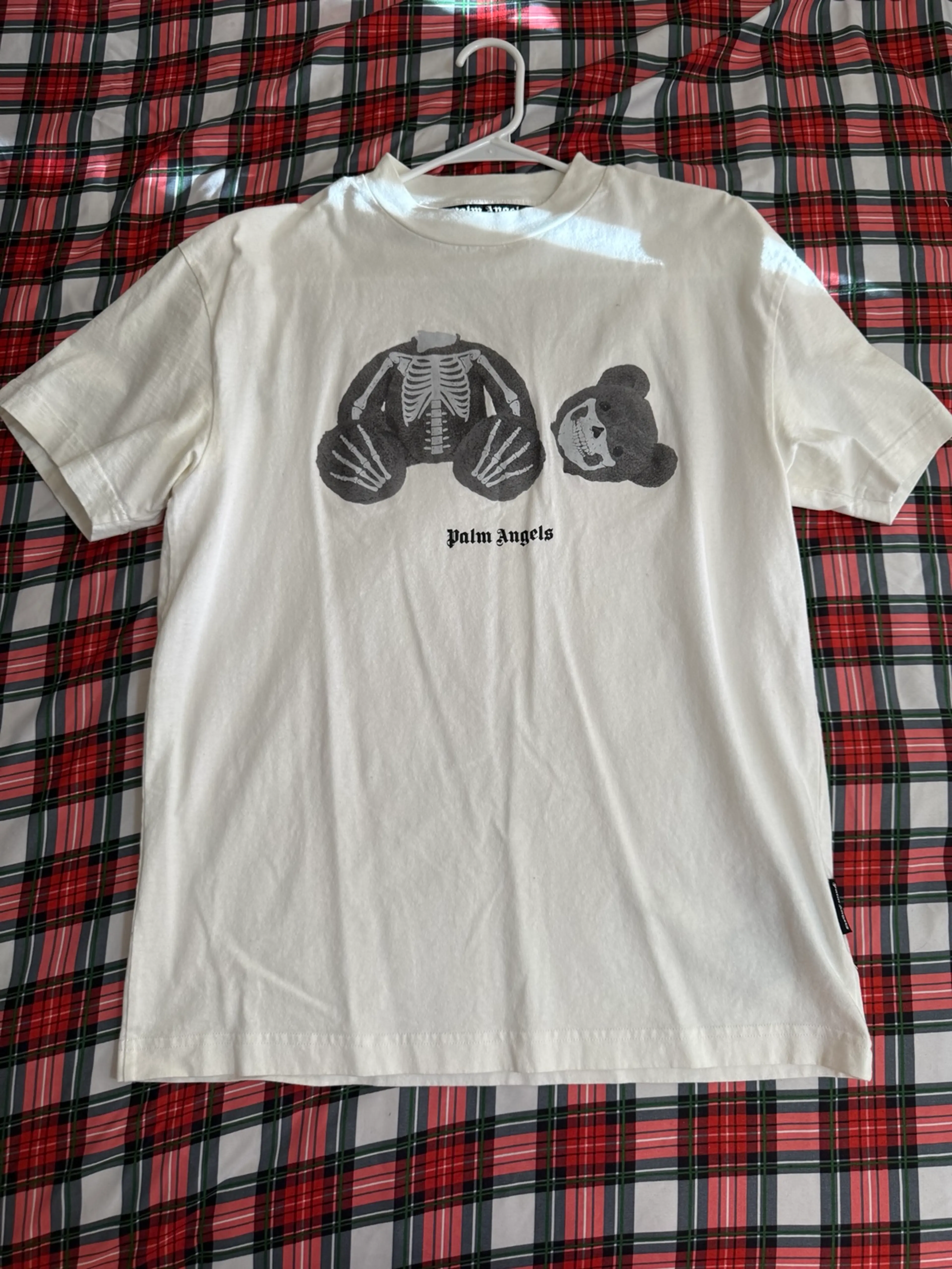 Palm Angels Transparent Broken Head Bear Print Short Sleeve White review fdgb