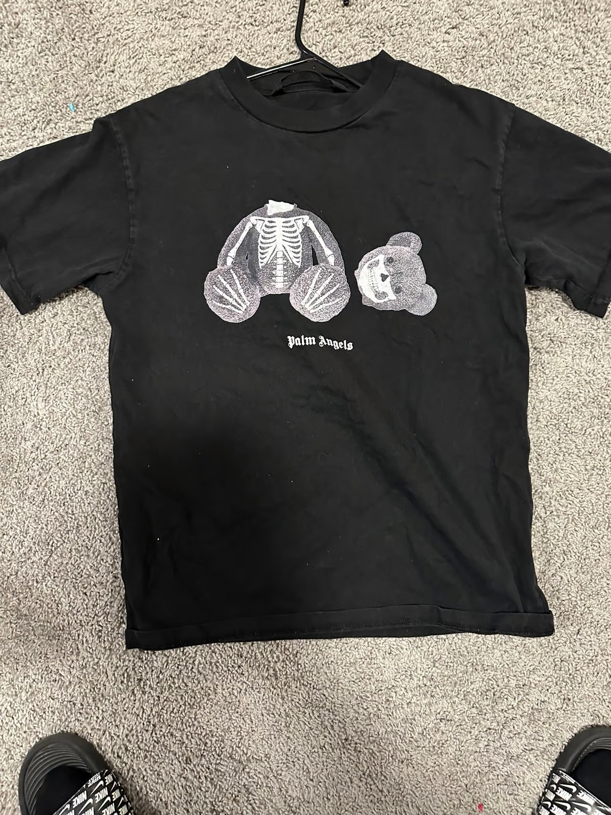 .Palm Angels Transparent Broken Head Bear Print Short Sleeve black review gfjhn