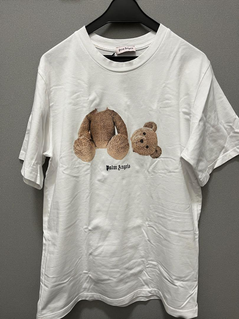 Palm Angels Yellow Broken Head Bear Print Short Sleeve White review dfsgf