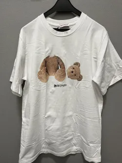 Palm Angels Yellow Broken Head Bear Print Short Sleeve White review dfsgf