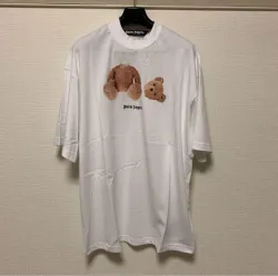 Palm Angels Yellow Broken Head Bear Print Short Sleeve White review fdhg