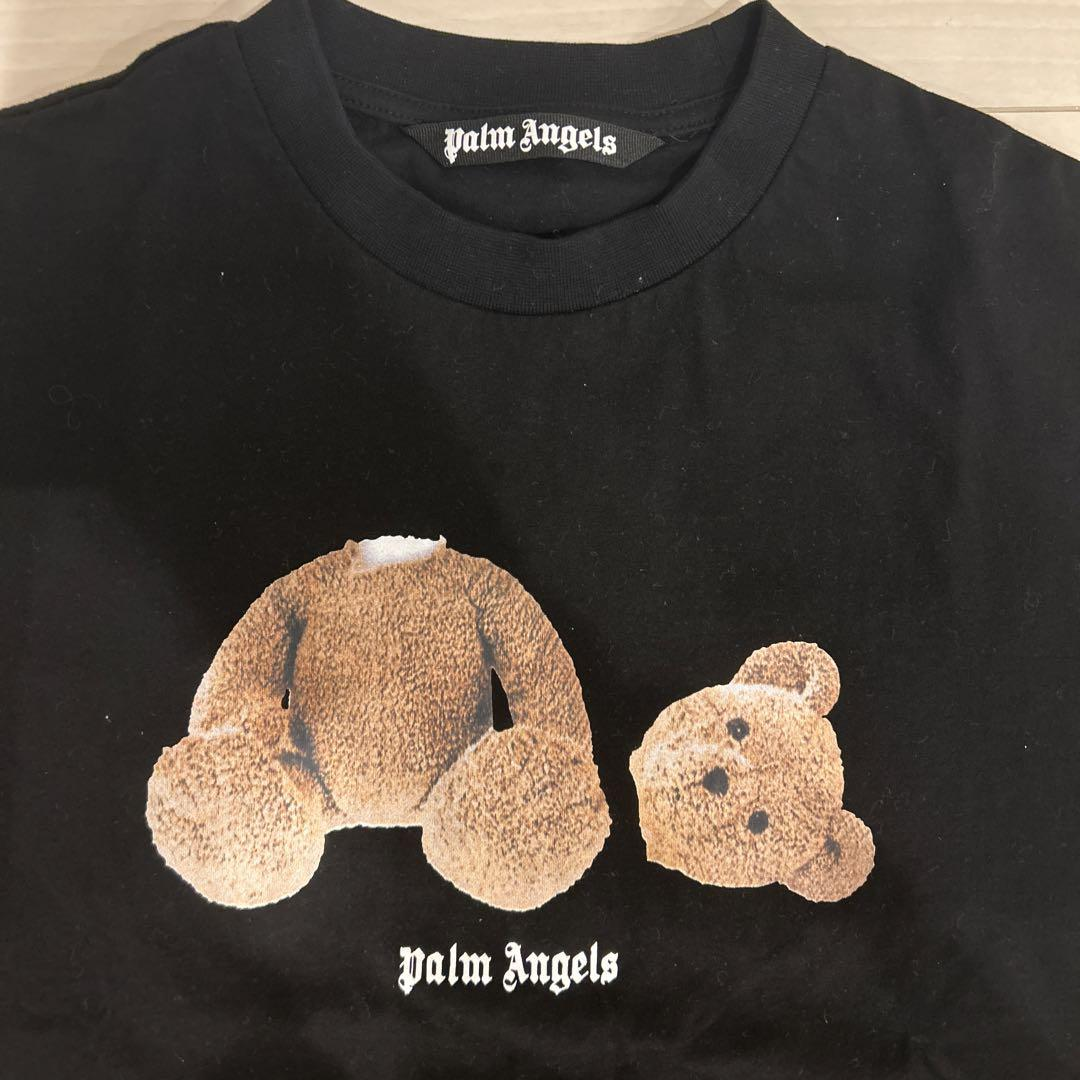 Palm Angels Yellow Broken Head Bear Print Short Sleeve black review fghg