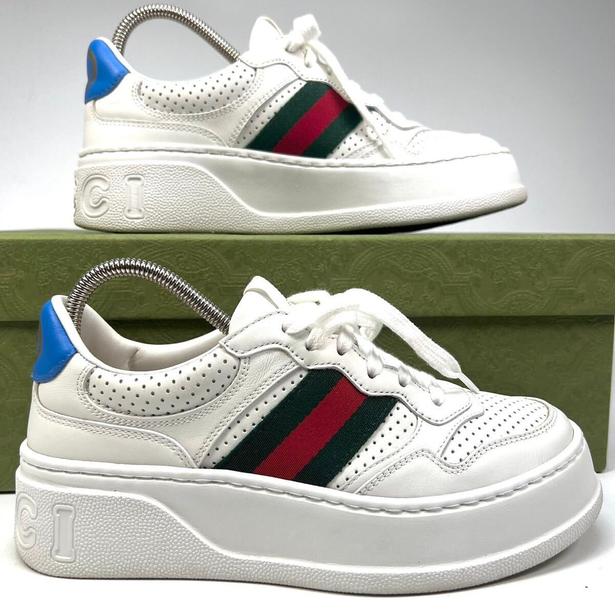  GUCCI Chunky B White and Blue Tail 669698 UPG10 9060 review bjh