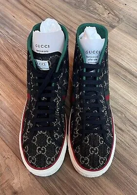 Gucci Tennis 1977 High Top Black Mini GG  625807 UN310 1290 review 