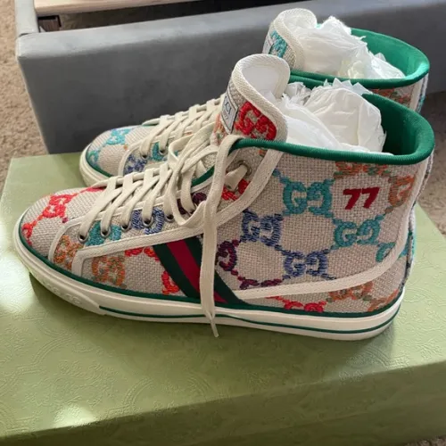 Gucci Tennis 1977 High Top GG Logo White Multi review 