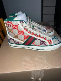 Gucci Tennis 1977 High Top GG Logo White Multi review fgjnh